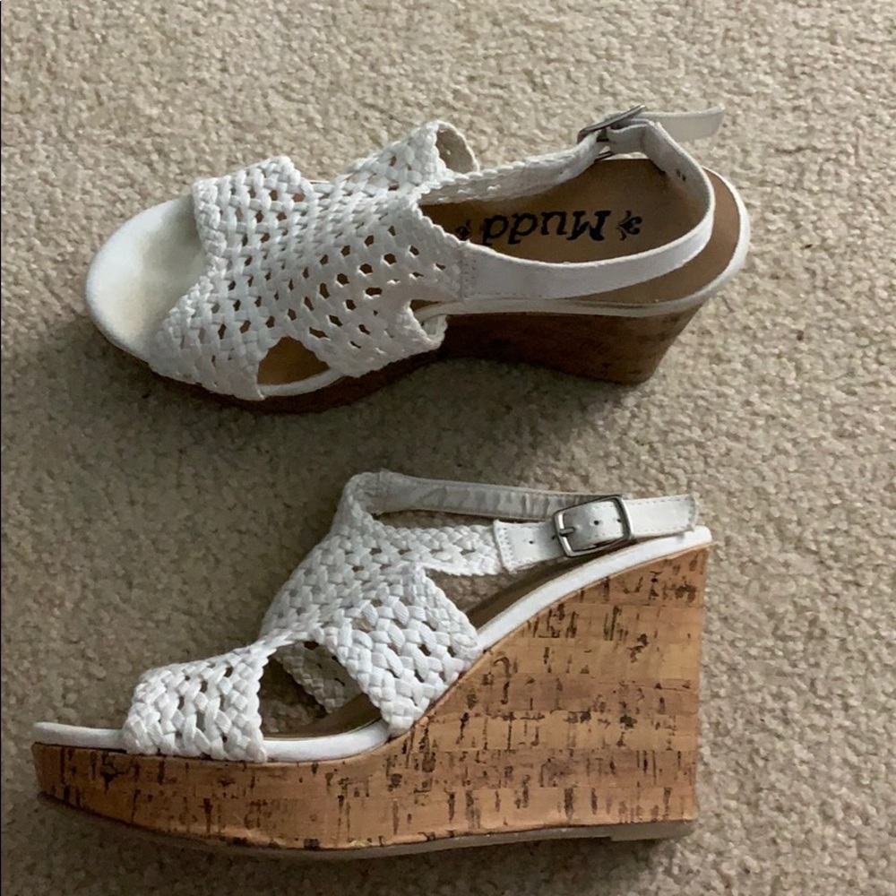 White Fabric Wedges